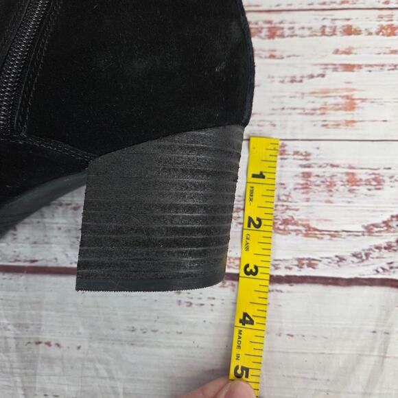 Blondo Womens Siena Black Suede Leather Boots 11 Waterproof Zip Block Heel Lux - Picture 16 of 16